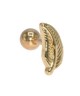 piercing plume oreille helix cartilage tragus couleur doré