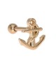 piercing oreille ancre marine de bateau corde couleur doré