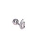Piercing oreille petite feuille pour oreille ACIER 316L original.
