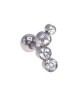 Piercing oreille cartilage tragus 3 strass de 3mm et un de 2 mm blanc