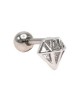 Piercing w tragus helix cartilage oreille en forme de diamant acier