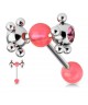 Piercing langue roulette coquine multi boule srass rose