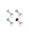 PIERCING LABRET ACIER AVEC STRASS EN FORME DE COEUR