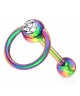 Piercing percage Bouche Langue Barre Droite Esclave Anneau Couleur Essence Multicouleur Strass Blanc