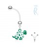 piercing nombril grossesse, femme enceinte tortue verte et blanche