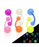 Lot 6 piercing nombril fluo phosphorescent brillant dans le noir