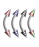 Piercing Arcade Spike Rayures 1.2X8MM Tragus Oreille Lobe Teton sourcil pic Pique 3 mm Rasta, Bleu, Noir, Rouge