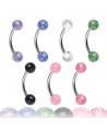 LOT 7 piercing arcade oreille paillette boule 4mm