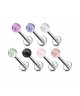 Lot 6 Piercing labret Tragus Medusa Oreille Paillete 1.2 x 8 mm Boule 3mm