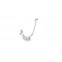 chaine Piercing d Oreille triple etoile pleine et creuse Lobe et Cartilage strass blanc