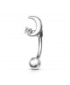 Piercing d Arcade sourcil Metal Demi Lune Croissant pour Femme Homme 1.2x8mm Strass