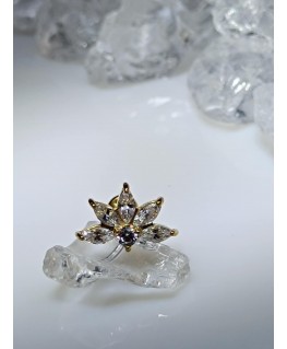 piercing oreille strass blanc couleur doré lobe ear bijou oreja ouer lobe