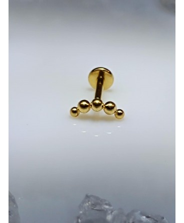 Piercing tragus oreille flat helix lobe micro boule vissable ear oor orelha couleur doré