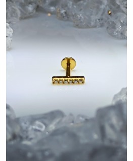 Piercing rectangle strass blanc tragus bijoux lobe couleur doré vissable