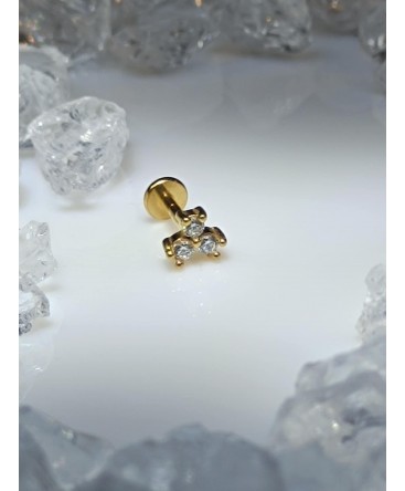 piercing oorbm tragus trois strass blanc bijoux lobe oreille orelha ear lobe