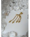 Piercing helix tragus lobe oreille chaine pendant couleur doré spike cartilage