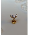 piercing ear obe oreille oorbm orelha couleur doré broche strass blanc bijou lobe