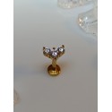 piercing ear obe oreille oorbm orelha couleur doré broche strass blanc bijou lobe