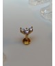 piercing ear obe oreille oorbm orelha couleur doré broche strass blanc bijou lobe