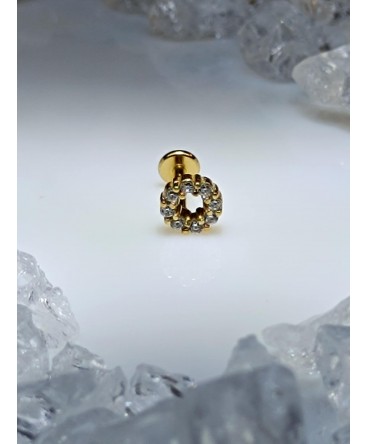 Piercing Helix bijoux donuts oreille tragus anneau lob strass blanc couleur doré orelha oor ear