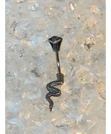 Piercing yeux tete de serpent nombril cobra en 3D bijoux