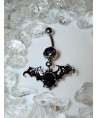 piercing nombril chauve souris satan strass noir ailes navel ombligo anneau nabel nawell