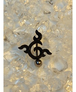 Piercing inversé tribal noir tige amovible bijoux ventre nombril