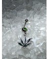 piercing nombril vert strass feuille anneau pendentif bauchnabel ombligo navel umbigo