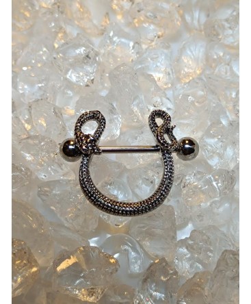 Piercing Mamelon Serpent Nipple Sein Teton Poitrine Relief 3D Snake