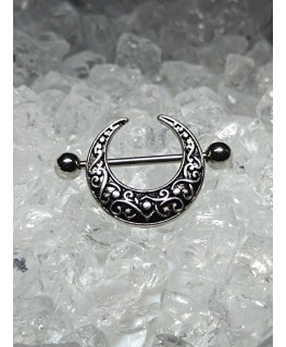 Piercing Anneau de Bouclier de téton Demi Lune Mamelon Sein en Forme de Croissant