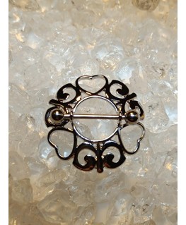 Piercing Sein téton Anneau Bouclier avec Decor Coeur Papillon Mamelon Nipple Acier Chirurgical 316L