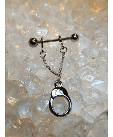 Piercing téton menotte attaché Anneau Poitrine Sein potrine
