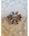 piercing poitrine seins teton bouclier anneau strass rose nipple
