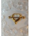 Piercing coeur teton couleur doré bijoux sein poitrine nipple barre droite