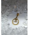 Piercing percage bouche langue barre droite esclave anneau couleur doré strass blanc