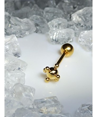 Piercing barbell multi boule zong petite langue bijoux bouche coquine couleur doré lengua