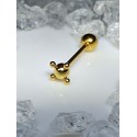 Piercing langue barbell quadriple boule petite fine couleur doré bijoux barbell bouche lingua