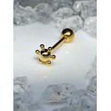 Piercing langue six petite boules lingua couleur doré bijoux original coquine barbell zong lengua
