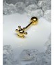 Piercing langue six petite boules lingua couleur doré bijoux original coquine barbell zong lengua