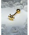 Piercing langue six petite boules lingua couleur doré bijoux original coquine barbell zong lengua