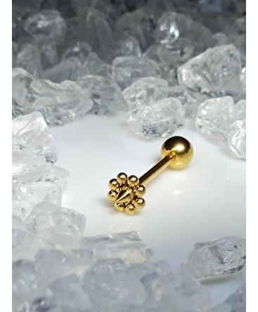 Piercing spike langue huit boule couleur doré bijoux barbell original coquine lingua zong