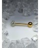 Piercing langue strass blanc boule gel résine transparent barbell bouche