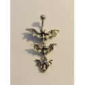 Piercing nombril triple chauve souris bijou ventre halloween aile bijoux femme navel ombligo