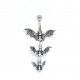 Piercing nombril triple chauve souris bijou ventre halloween aile bijoux femme navel ombligo