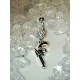 Piercing nombril long pistolet pendant strass blanc