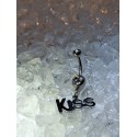 Piercing nombril KISS strass blanc
