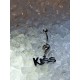 Piercing nombril KISS strass blanc