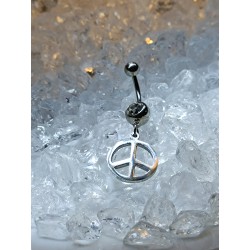 piercing nombril anneau plat peace and love