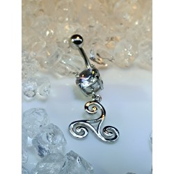 piercing celtique nombril strass blanc