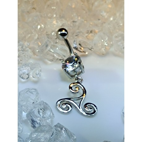 piercing celtique nombril strass blanc